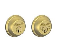 SCHLAGE Cerrojo de seguridad de doble cilindro, latón satinado (B62 N 608)
