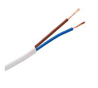 Schlauch-Leitung, Blanco, 2 Vías, H05 Vv-F 2G 0,75 mm ² para Flexible Colocación, 300V, Cable de Alimentación para Medio Uso - blanco, 10 Meter