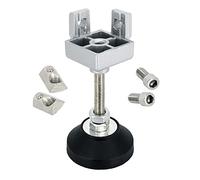 SCHMIDT Systemprofile 4 Conectores de 40 x 40 mm, Ranura 8, Pie de Ajuste M8, Altura Regulable, Nivelador, Soporte de Aluminio, Accesorios de Perfil