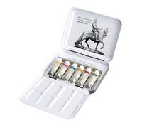 Schmincke Acuarela Horadam, caja metálica retro, edición especial, set de viaje Jan Wellem, 6 tubos de 5 ml, 3 tonos especiales, histórico, 74 673 097, acuarela de artista