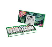 Schmincke AKADEMIE® GOUACHE Juego de pintura de cartón con 12 tubos, 20 ml cada uno, surtido básico, pinturas gouache finas y aterciopeladas, 72730097, juego de pintura