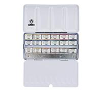 Schmincke - Caja de Pinturas HORADAM® AQUARELL con 18 Acuarelas Finas, 74318097, Caja metálica, Juego de Pintura, 18 x 1/1 Celdas, Espacio vacio para 6 x 1/1 o 12 x 1/2 Godets