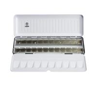 Schmincke - Caja vacía para acuarela, caja de aluminio, 74920097, capacidad para 24 medias o 12 tomas, para rellenar, kit de acuarela