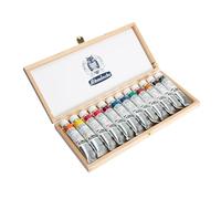 Schmincke HORADAM® Aquarell - Caja de madera de haya de alta calidad, 12 x tamaño especial 20 ml, 74 658 097, acuarela de artista
