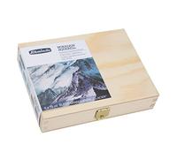 Schmincke - HORADAM® AQUARELL, Super Granulation Set Glaciar, 5 tubos de 15 ml, 74 840 097, caja de madera, tonos muy granulados, acuarelas finas supergranuladas.