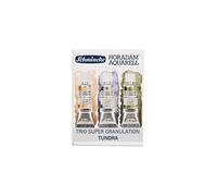 Schmincke Horadam AquARELL, Super Granulation Trio Tundra, tubos de 5 ml, 74 618 097, juego de cart?n, tonos muy fuertes, colores de acuarela supergranulaci?n finos