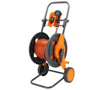 Schmith - Carro Manguera Jardín - Accesorios Manguera Jardín - 25 m 1/2 Pulgada, Pistola de Riego de Latón, Conectores Rápidos Metálicos, Enrollador Manual, Capacidad Hasta 60 m, Set
