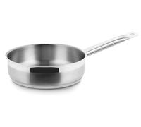 Schmortopf de 28 cm, de acero inoxidable, con capacidad de 4 litros, apto para todo tipo de cocinas