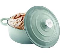 Schmortopf: olla de hierro fundido, olla para estofados con tapa, olla de hierro fundido esmaltada, apta para todo tipo de cocinas y para inducción, diámetro de 24 cm, olla para estofados, molde para 