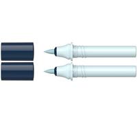 Schneider 040 Paint-It Twinmarker Cartuchos (Brush Tip - Pincel, tinta a base de agua, para aplicación en papel, > 95% plástico reciclado), 2 unidades, azul cielo 029