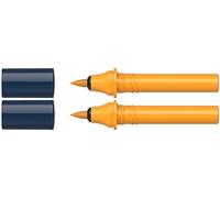 Schneider 040 Paint-It Twinmarker Cartuchos (Brush Tip - Pincel, tinta a base de agua, para aplicación en papel, > 95% plástico reciclado), 2 unidades, color naranja 109