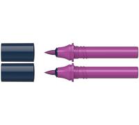 Schneider 040 Paint-It Twinmarker Cartuchos (Brush Tip - Pincel, tinta a base de agua, para aplicación en papel, > 95% plástico reciclado), 2 unidades, color morado oscuro 144