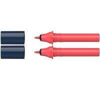 Schneider 040 Paint-It Twinmarker Cartuchos (punta redonda, tinta a base de agua de colores intensos, para aplicación en papel, > 95% plástico reciclado), 2 unidades, rojo 124