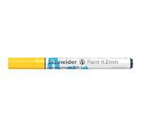 Schneider 120105 Paint-It - Rotulador acrílico (con punta redonda de 2 mm, pinturas acrílicas de alta cobertura para madera, lienzo, piedra, etc.), 1 unidad, color amarillo