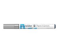 Schneider 120154 Paint-It - Rotulador acrílico (con punta redonda de 2 mm, pinturas acrílicas de alta cobertura para madera, lienzo, piedra, etc.), 1 unidad, color plateado