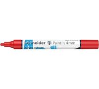 Schneider 120202 Paint-It - Rotulador acrílico (con punta redonda de 4 mm, pinturas acrílicas de alta cobertura para madera, lienzo, piedra, etc.), 1 unidad, color rojo
