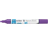 Schneider 120208 Paint-It - Rotulador acrílico (con punta redonda de 4 mm, pinturas acrílicas de alta cobertura para madera, lienzo, piedra, etc.), 1 unidad, color morado