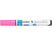 Schneider 120209 Paint-It - Rotulador acrílico (con punta redonda de 4 mm, pinturas acrílicas de alta cobertura para madera, lienzo, piedra, etc.), 1 unidad, color rosa