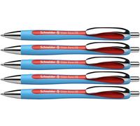 Schneider 132502 Slider Rave XB - Bolígrafo (lote de 5 unidades), color rojo
