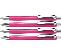 Schneider 132554 Slider Rave XB - Bolígrafo (edición especial limitada en color rosa, fabricado en Alemania), 4 unidades, color de escritura: azul