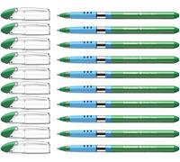 Schneider 151204 Slider Basic - Bolígrafo (punta de punta con zona de agarre suave y grosor de trazo XB = extra ancho), 10 unidades, color verde