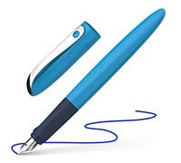 Schneider 162113 Wavy - Pluma estilográfica (para diestros y zurdos, con pluma para principiantes), color azul
