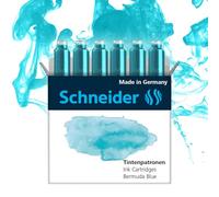 Schneider Optics – Cartuchos tinta 166134 – Pastel para pluma estilográfica, azul bermuda, 6 uds