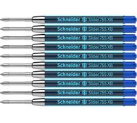 Schneider Pen Recambio para bolígrafo Slider 755 XB, punta redonda, tinta azul, 10 unidades