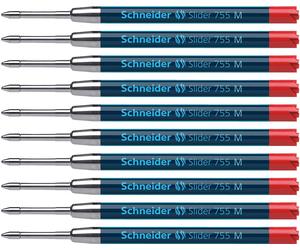Schneider 175602 Ballpoint Pen Refill Slider 755 M Pack of 10 Red