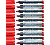 Schneider 290 - Juego de rotuladores para pizarra (recargable, 10 unidades, 1-3 mm, tinta roja)