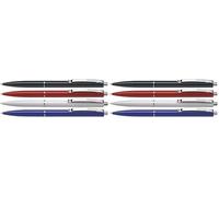 Schneider 73080 K 15 Bolígrafo a presión con mina indeleble, grosor del trazo M, color de la escritura: azul, tarjeta blíster termosellada de 4 unidades (Paquete de 2)