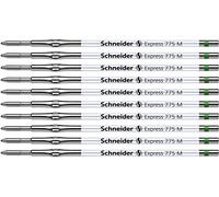 Schneider 7764 Express 775 - Repuesto para bolígrafo (grosor de escritura M, indeleble conforme a ISO 12757-2 H, lote de 10 unidades), color verde
