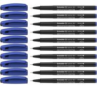 Schneider Optics Rotulador de punta fina Topliner 967 – Azul 0,4 mm, trazo extrafino, 10 unidades