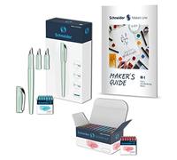 Schneider Callissima 399457 - Juego de caligrafía (pluma estilográfica con 3 plumas, 66 cartuchos pastel, libro de escritura a mano), 70 piezas
