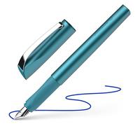 Schneider Ceod Shiny 168657 - Pluma estilográfica para diestros y zurdos, plumín M, incluye cartucho de tinta azul real