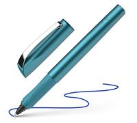 Schneider Ceod Shiny 186257 - Bolígrafo de punta redonda (para diestros y zurdos, grosor de trazo M, incluye cartucho de tinta azul real), color azul