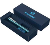 Schneider Ceod Shiny - Juego de bolígrafos roller (incluye estuche de cartón, cartuchos de tinta estándar, para diestros y zurdos), color azul