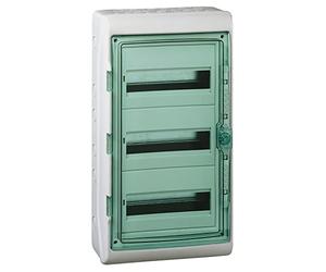Schneider Electric 13985 Cofret Kaedra para equipos modulares, 3 x 12 módulos, 1+1 bloques terminales