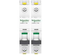 Schneider Electric A9F04110 IC60N Interruptor Automático Magneto Térmico, 1P, 10A, Curva C, 78.5mm x 18mm x 91mm, Blanco (Paquete de 2)