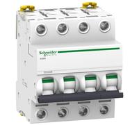 Schneider Electric Disyuntor A9F74410 IC60N Acti9 Curva C 4 polos 10 A 50/60 Hz Blanco