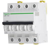 Schneider Electric A9F74425 IC60N Disyuntor, Acti9, Curvatura C, 4P, 85 mm Altura x 72 mm Anchura x 78.5 mm Profundidad, 25 A Corriente, 50/60 Hz, Blanco