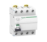 Schneider Electric A9R61463 Interruptor diferencial iID, 4P, 63A, 30mA, clase A SI de la gama Acti9, Blanco