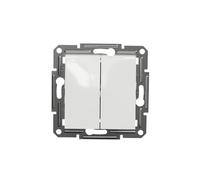 Schneider Electric Asfora EPH0370121D - Interruptor doble (empotrable, 10 AX, 250 V, pinzas), color blanco
