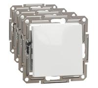Schneider Electric Asfora EPH0570121D - Interruptor de cruz (empotrable, 10 AX- 250 V, bornes), color blanco (Paquete de 4)