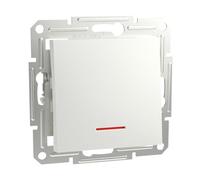 Schneider Electric Asfora EPH1670121D - Pulsador empotrado con LED (10 A, 250 V CA, terminales de tornillo), color blanco