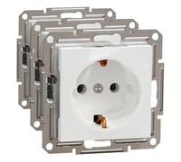 Schneider Electric Asfora EPH2970121D - Enchufe Schuko (16 A, con protección de contacto, terminales de tornillo, empotrado), color blanco (Paquete de 3)