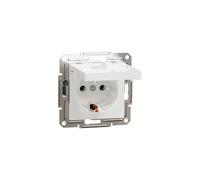 Schneider Electric Asfora EPH3170121D - Enchufe Schuko (16 A, tapa con protección de contacto, enchufe empotrado, terminales de tornillo), color blanco
