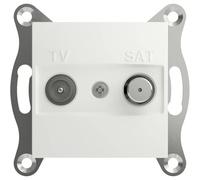 Schneider Electric Asfora EPH3470121D - Toma de TV SAT, 1 dB, IEC+F, color blanco