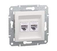 Schneider Electric Asfora EPH4870121D RJ45 Cat.6e - Enchufe de red (2 enchufes, conector de datos, IDC), color blanco