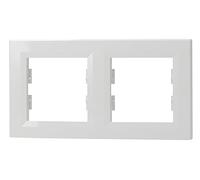 Schneider Electric Asfora EPH5800221D - Marco horizontal de 2 enchufes e interruptor, color blanco
